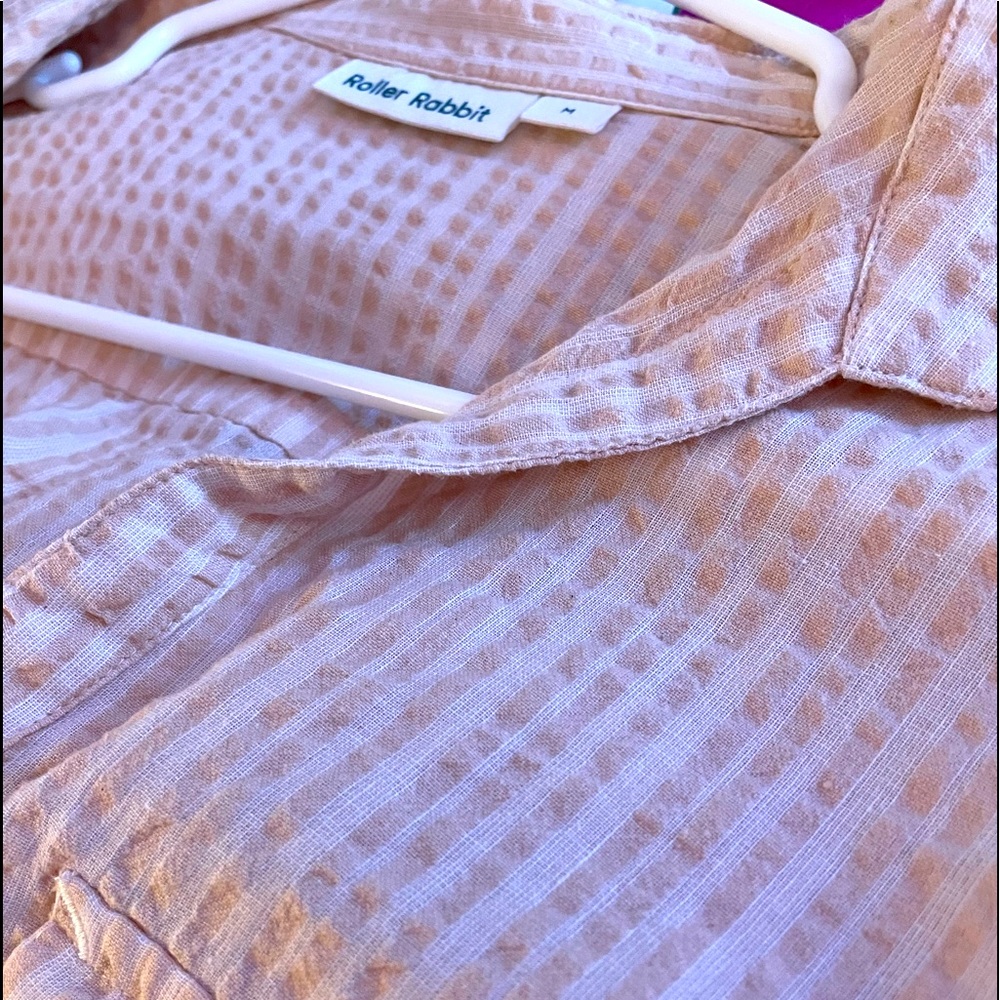 Roller Rabbit pink/cream striped top size M